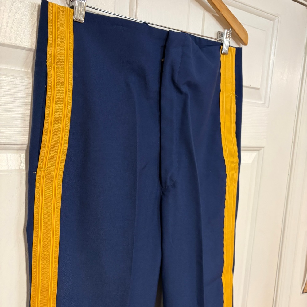 US Army Dress Blue Gold Stripe Pants‎ Uniform Wool Davis Clothing Mens 34x30
